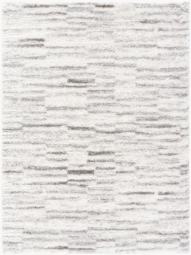 Cloudy Shag Machine Woven Rug — Gray/Ivory