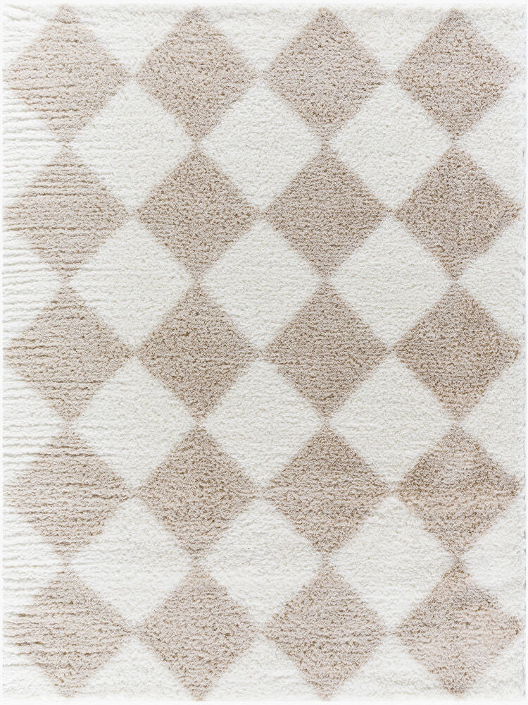 Cloudy Shag Machine Woven Rug — Ivory/Light Beige