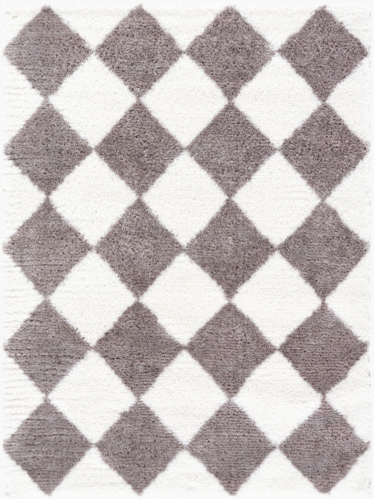 Cloudy Shag Machine Woven Rug — Brown/Ivory