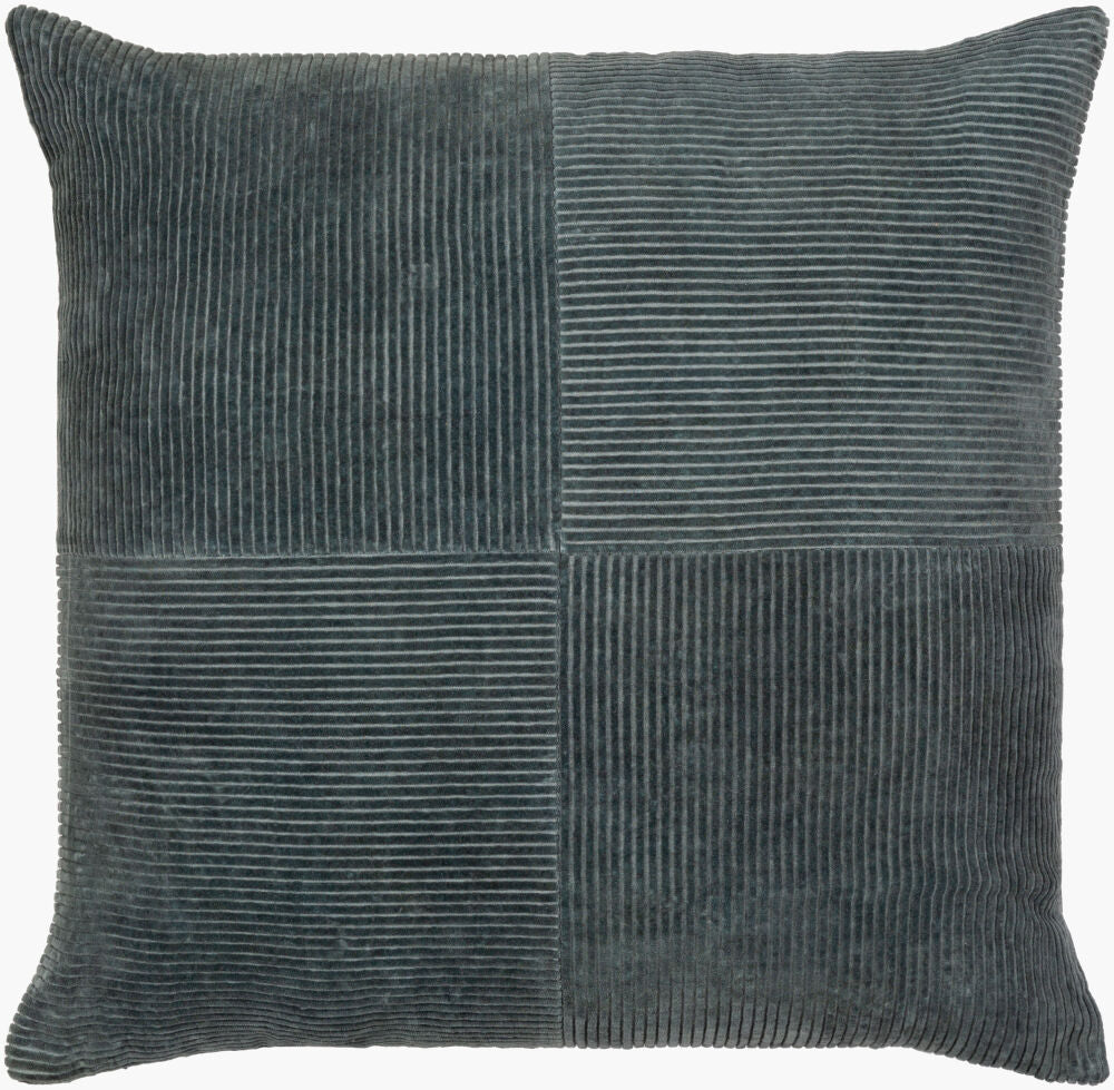 Corduroy Quarters Accent Pillow — Charcoal