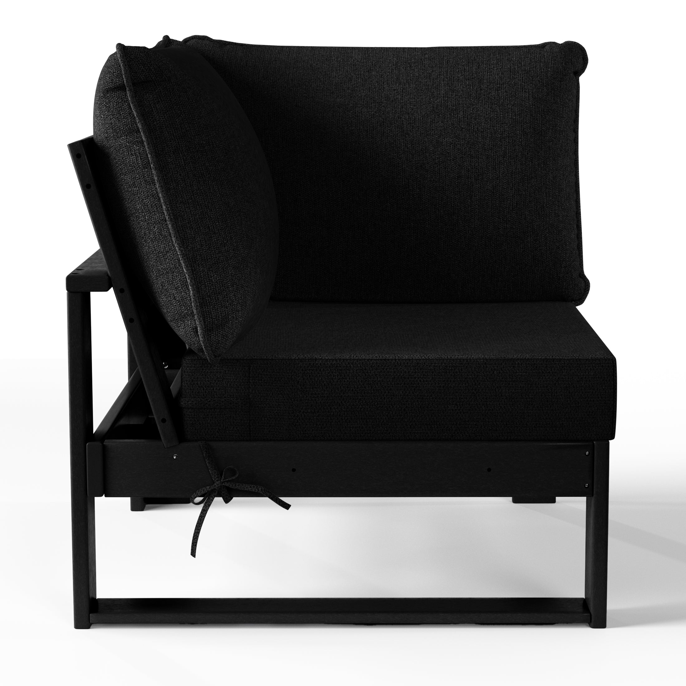 Signature All-Weather Outdoor Modular Patio Deep Seating Corner Chair (Corner Sectional Seat) Black Black Seahawk Designs Patio Chairs