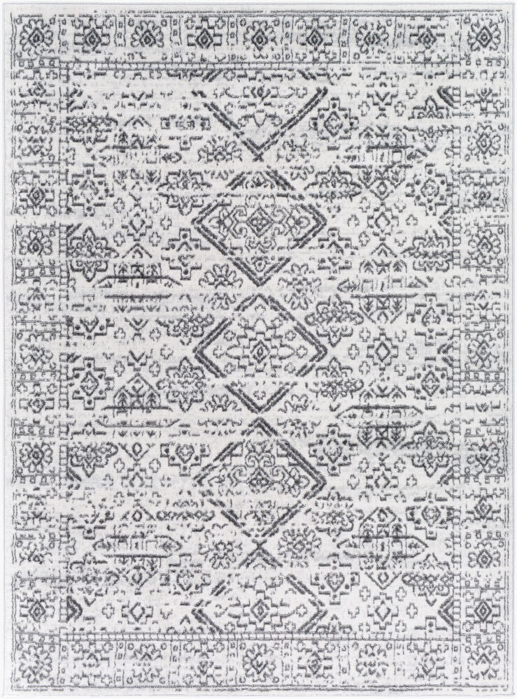 Cesar Machine Woven Rug — Charcoal/Cream