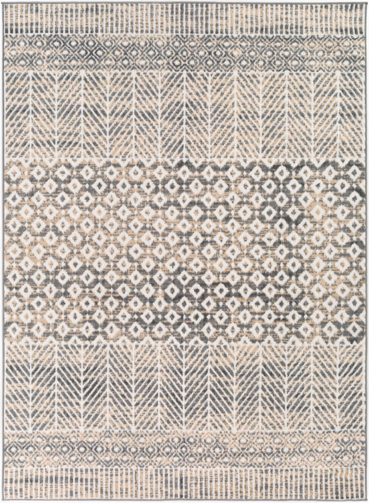 Cesar Machine Woven Rug — Charcoal/Cream
