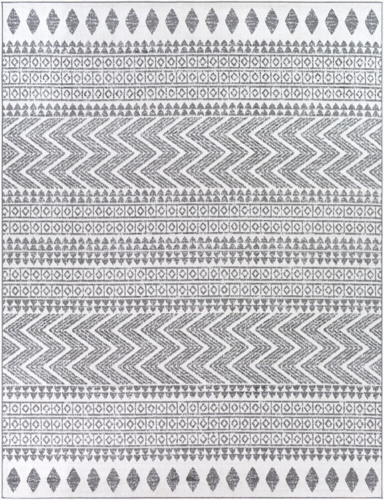 Cesar Machine Woven Rug — Charcoal/Cream