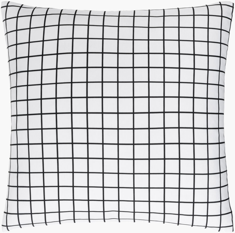 Check Accent Pillow — Black/Off-White