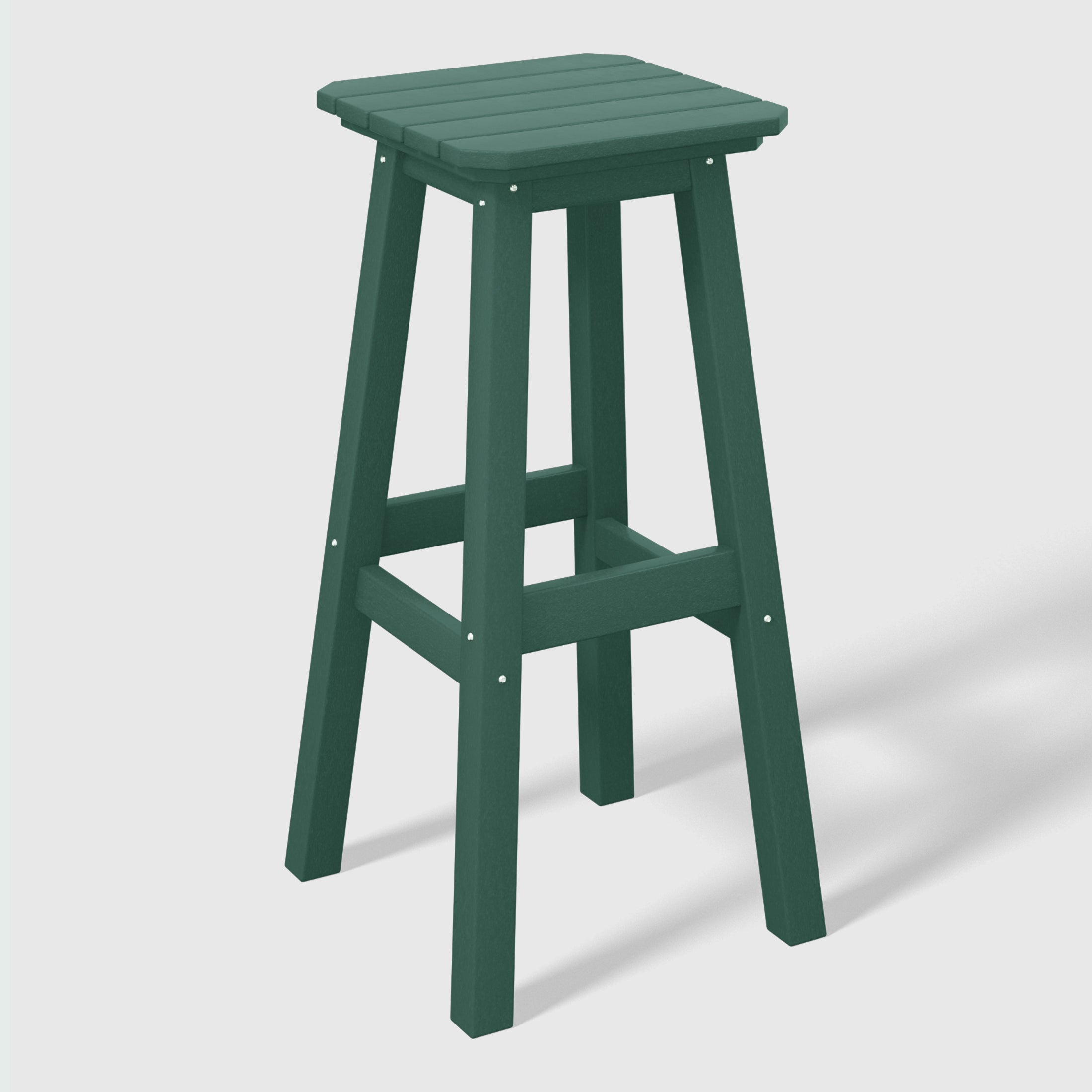 Stockholm All-Weather Outdoor Square Bar Stool (29" Height) Dark Green Seahawk Designs Patio Bar & Counter Stools