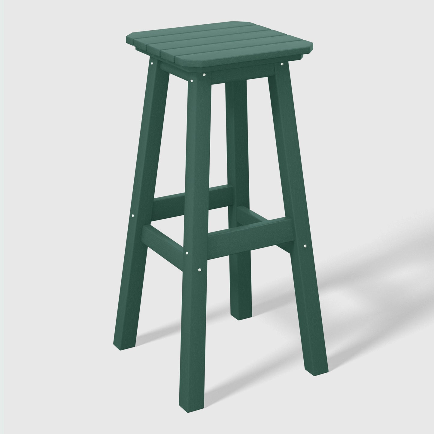 Stockholm All-Weather Outdoor Square Bar Stool (29" Height) Dark Green Seahawk Designs Patio Bar & Counter Stools