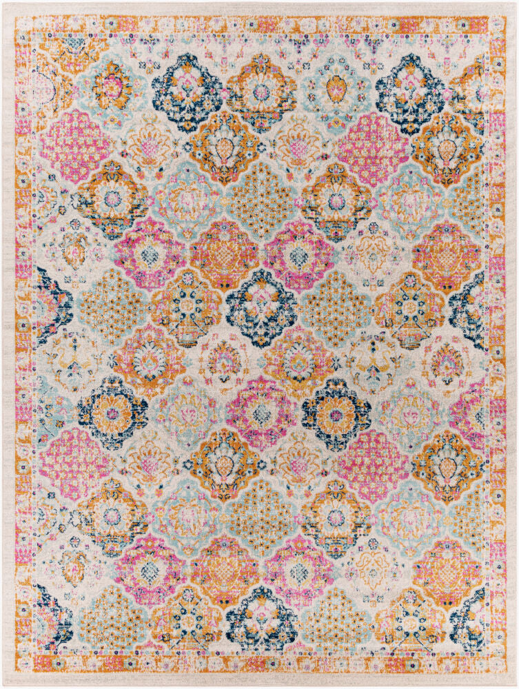 Chester Machine Woven Rug — Burnt Orange/Dark Blue