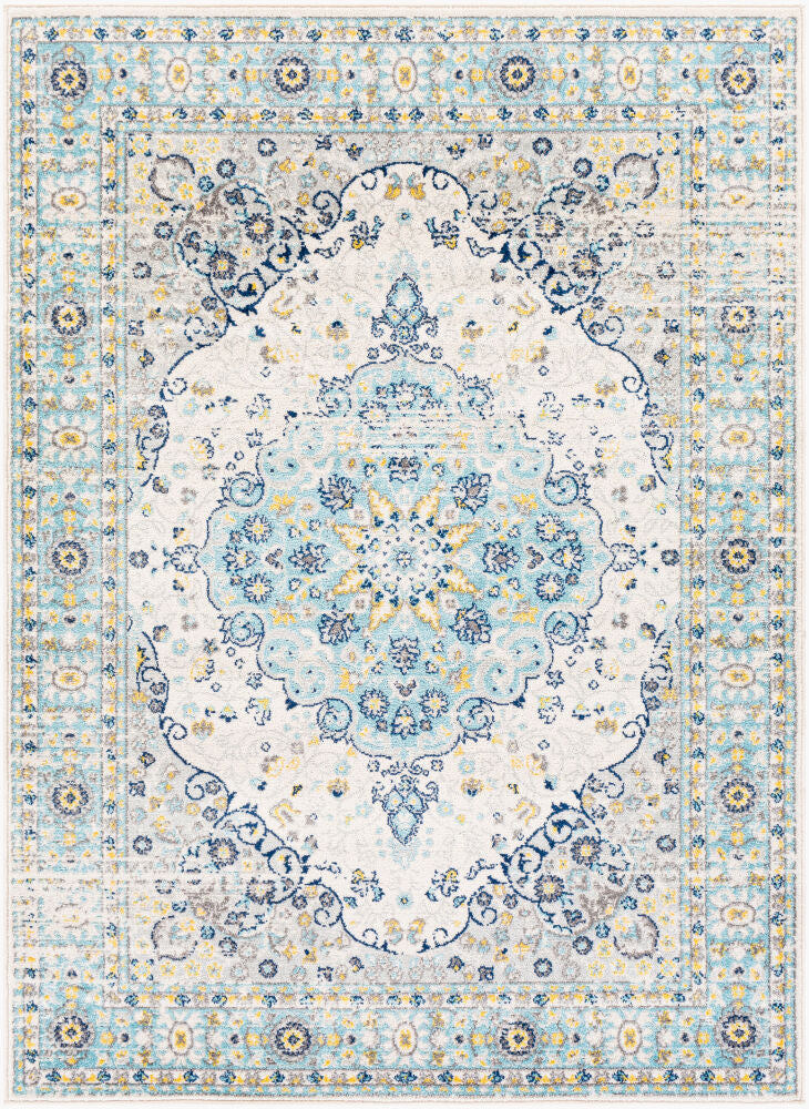 Chester Machine Woven Rug — Aqua/Charcoal