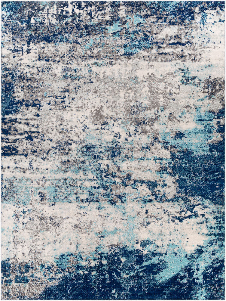 Chester Machine Woven Rug — Aqua/Charcoal