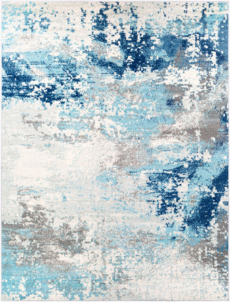 Chester Machine Woven Rug — Aqua/Charcoal