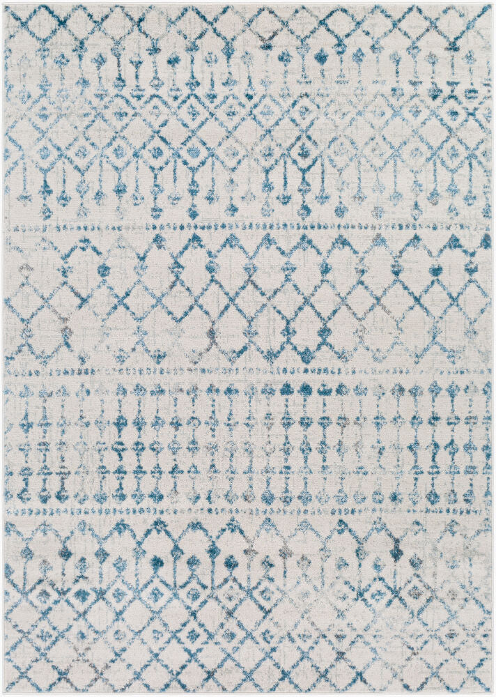 Chester Machine Woven Rug — Blue/Cream