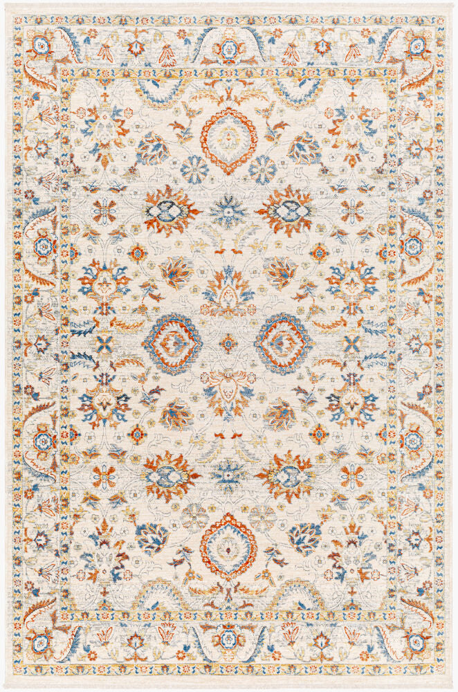 Chicago Machine Woven Rug — Blue/Light Beige