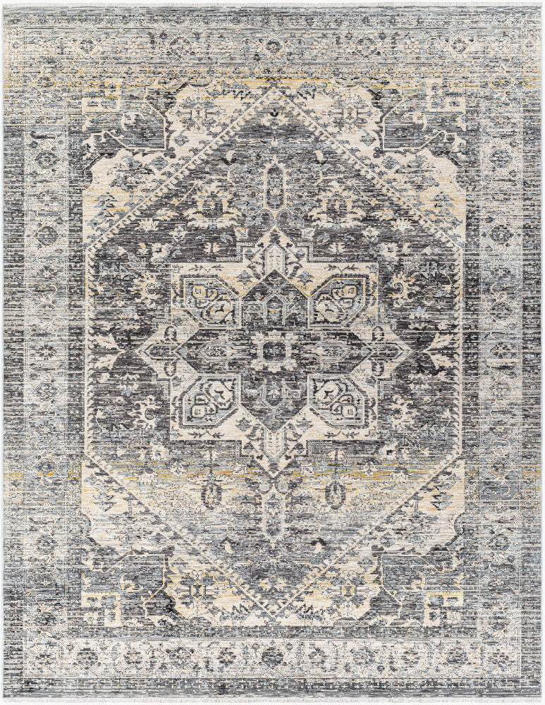 Chicago Machine Woven Rug — Black/Blue