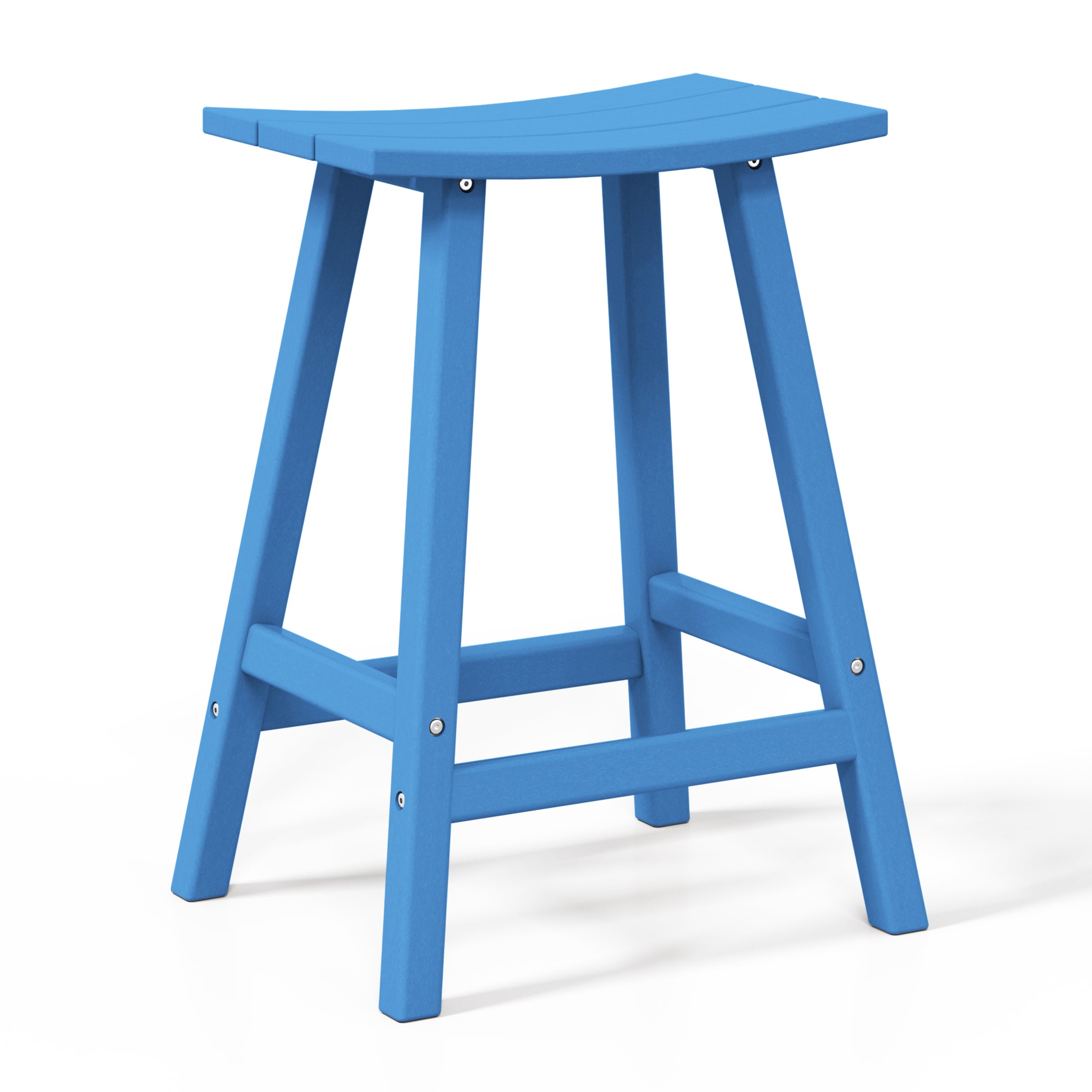Stockholm All-Weather Outdoor Saddle Counter Stool (24" Height) Pacific Blue Seahawk Designs Patio Bar & Counter Stools