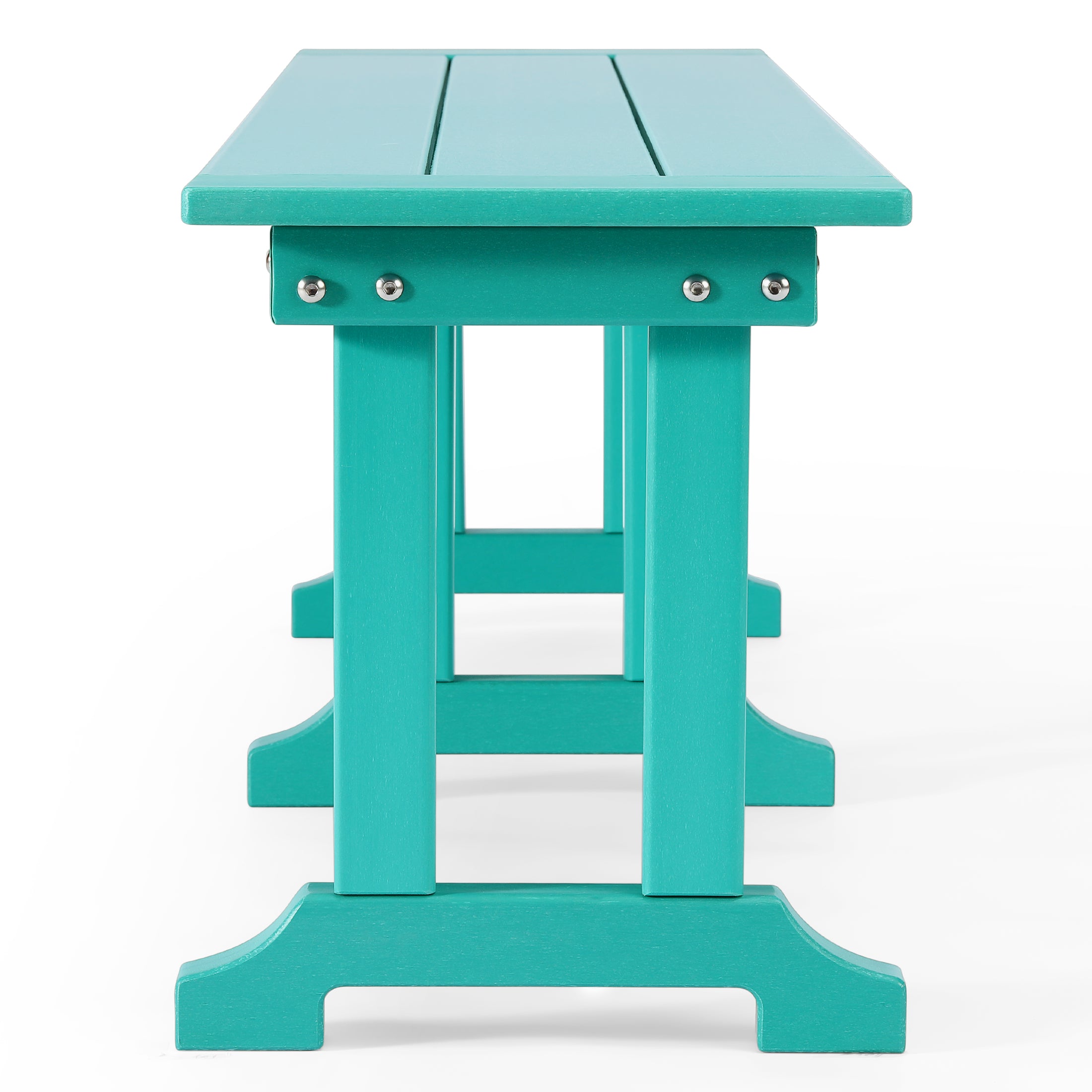 Tuscany All-Weather Outdoor 65" Trestle Dining Bench Turquoise Seahawk Designs Patio Benches