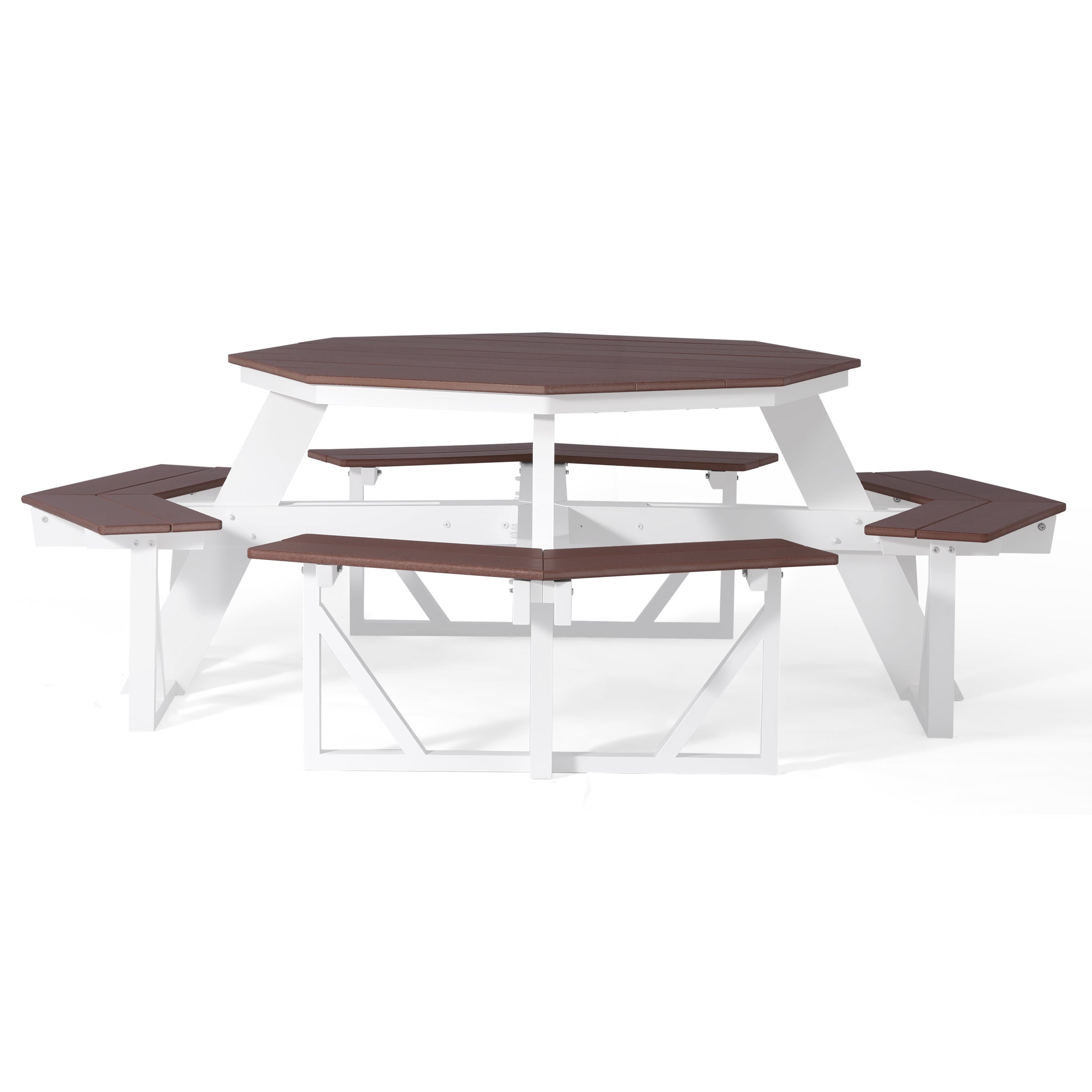 Vista 48" Octagon Picnic Table Dark Brown Seahawk Designs Picnic Tables
