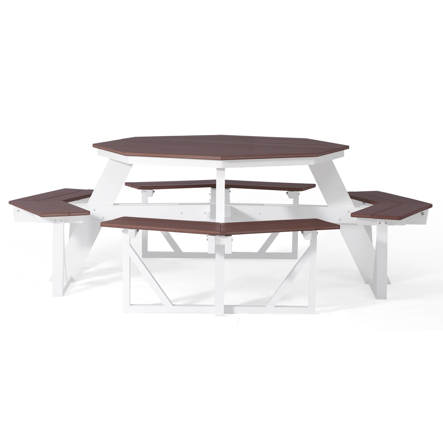 Vista 48" Octagon Picnic Table Dark Brown Seahawk Designs Picnic Tables