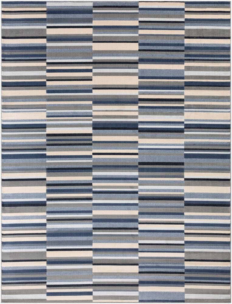 City Machine Woven Rug — Black/Charcoal