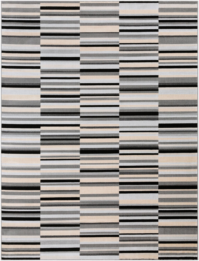 City Machine Woven Rug — Black/Charcoal