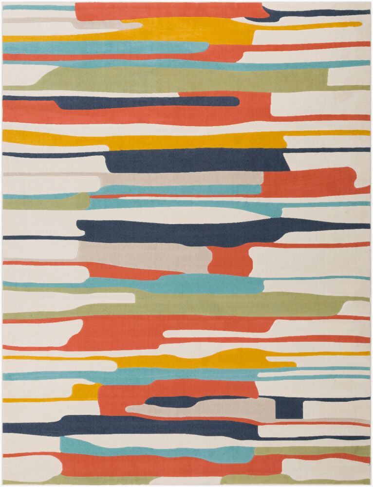 City Machine Woven Rug — Aqua/Charcoal