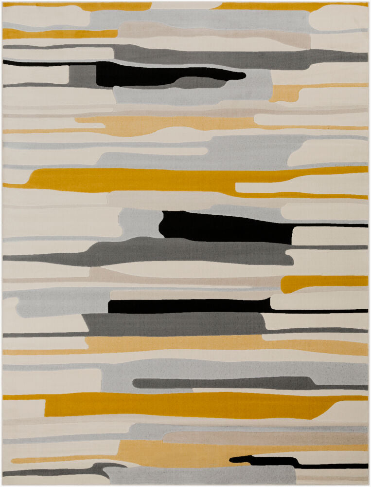 City Machine Woven Rug — Black/Charcoal