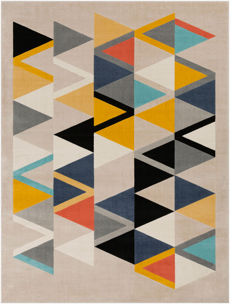 City Machine Woven Rug — Aqua/Charcoal