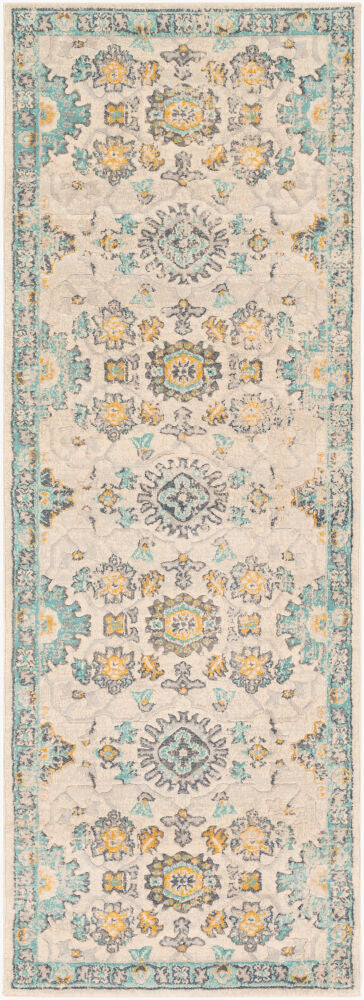 City Machine Woven Rug — Aqua/Charcoal