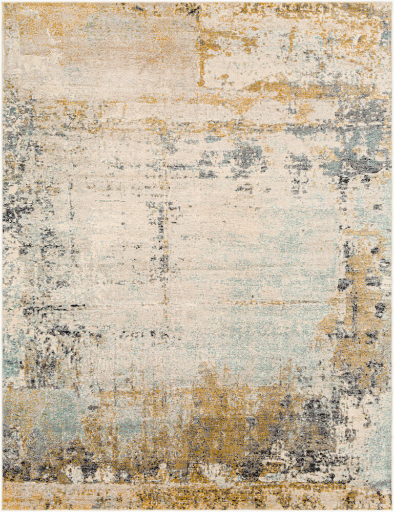 City Machine Woven Rug — Aqua/Black