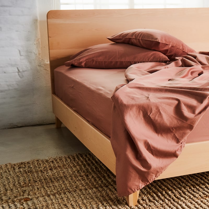 Avocado City Bed — Solid Wood Platform Bed in Blonde or Walnut