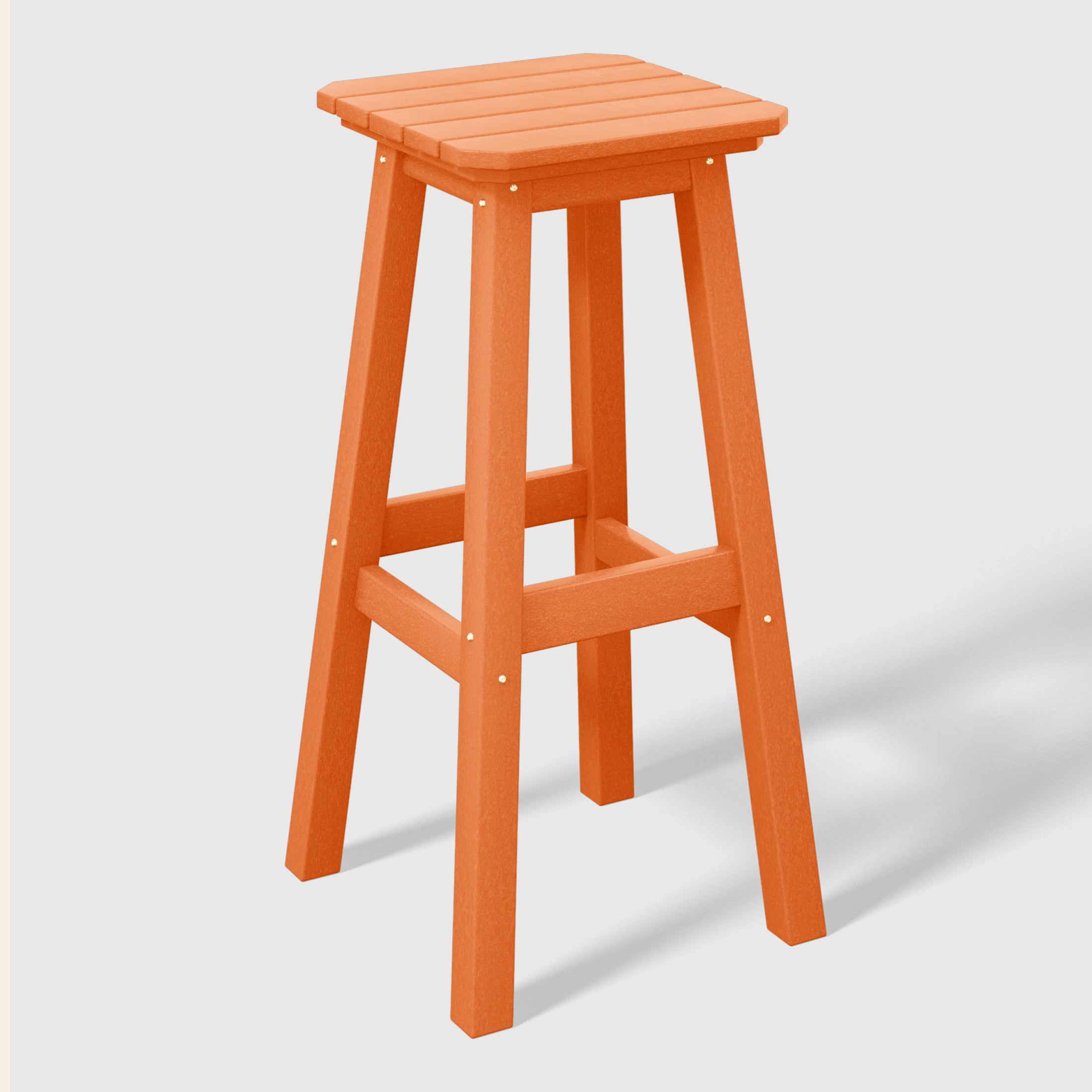 Stockholm All-Weather Outdoor Square Bar Stool (29" Height) Orange Seahawk Designs Patio Bar & Counter Stools