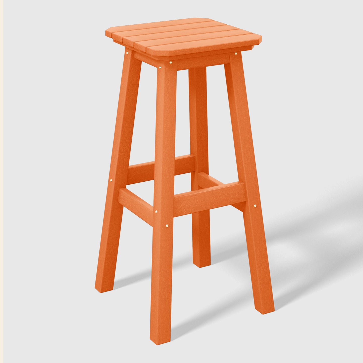 Stockholm All-Weather Outdoor Square Bar Stool (29" Height) Orange Seahawk Designs Patio Bar & Counter Stools