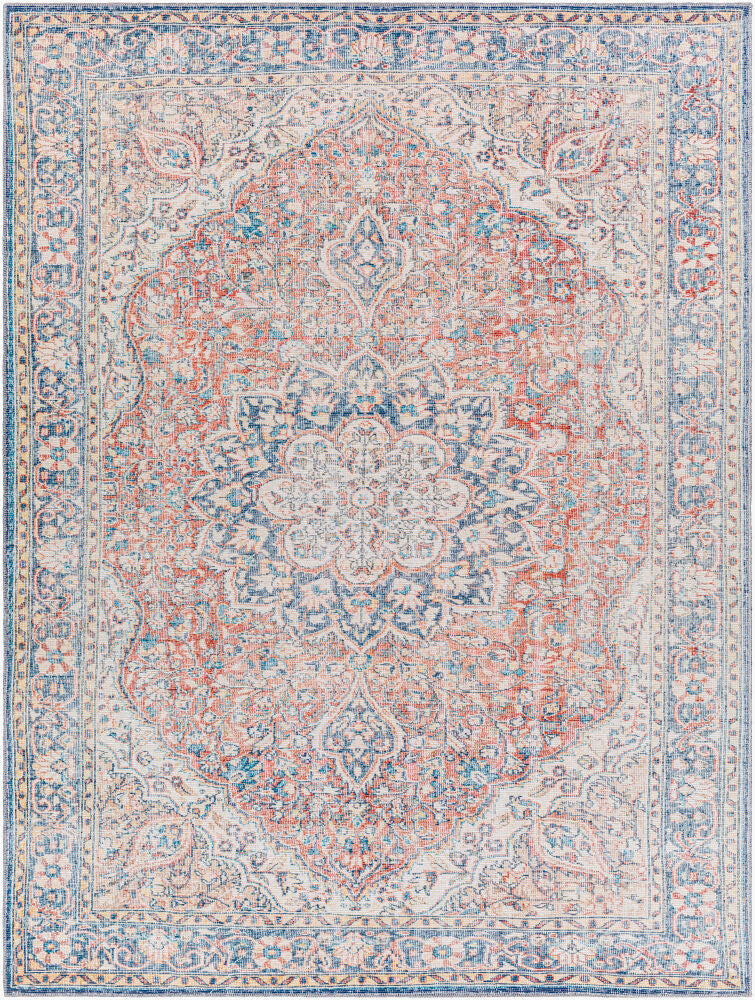 Colin Machine Woven Rug — Cream/Dark Blue