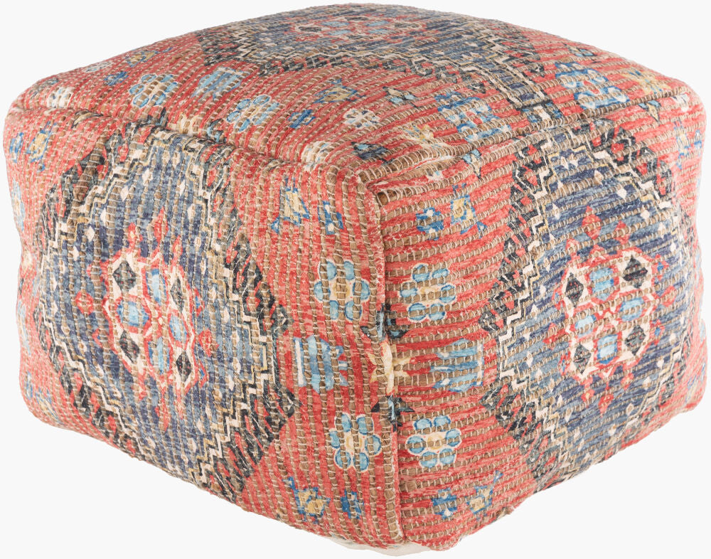 Coventry Pouf — Aqua/Black