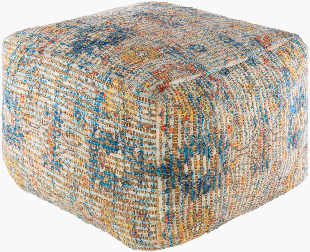 Coventry Pouf — Beige/Blue