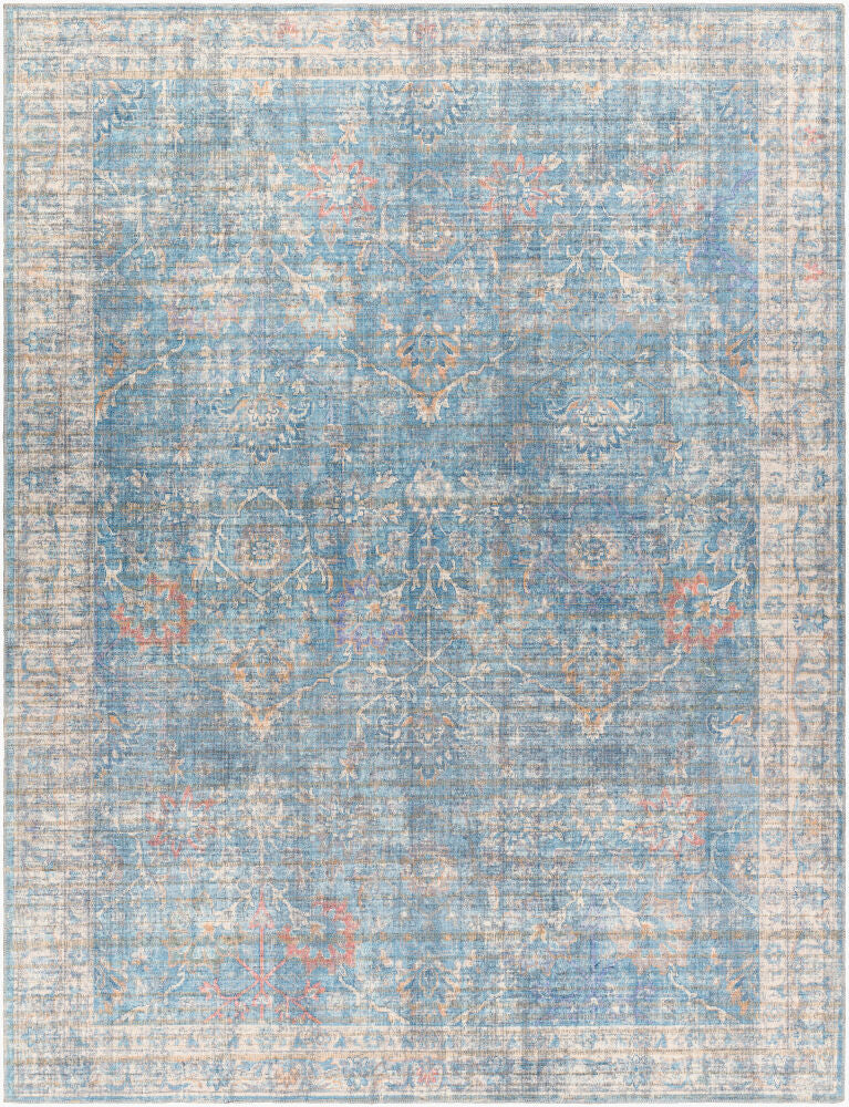 Cobb Machine Woven Rug — Blue/Cream