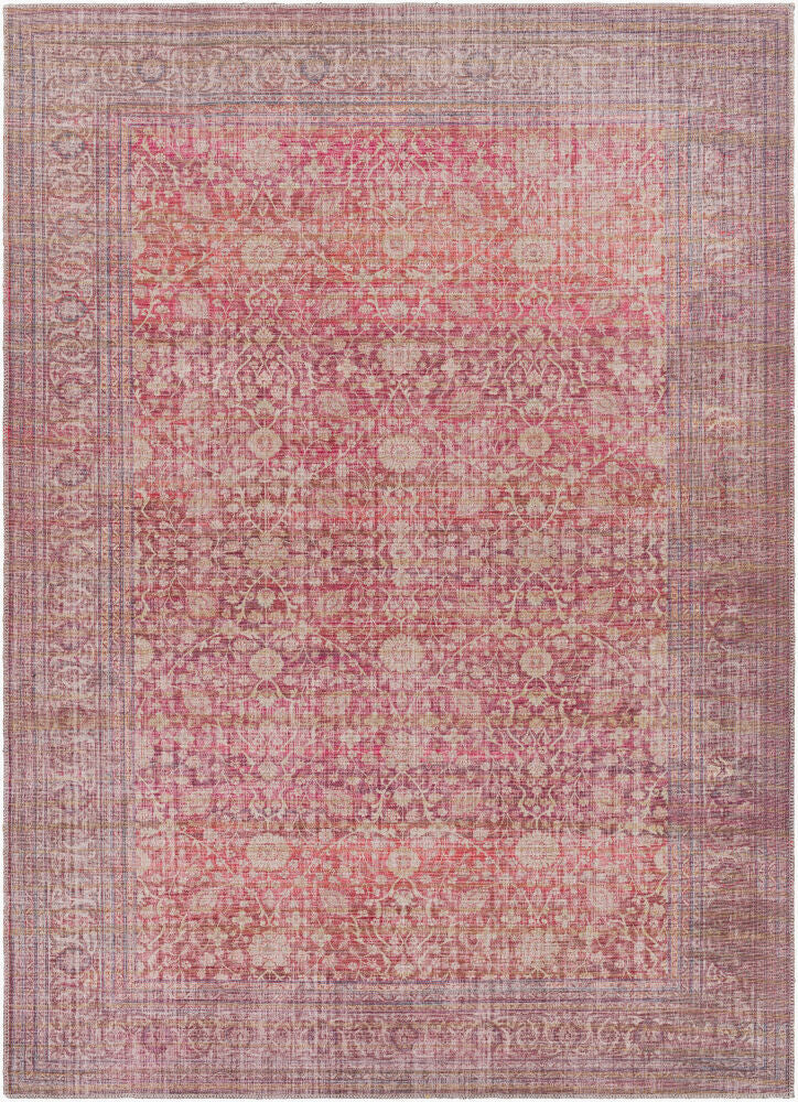 Cobb Machine Woven Rug — Burgandy/Light Beige