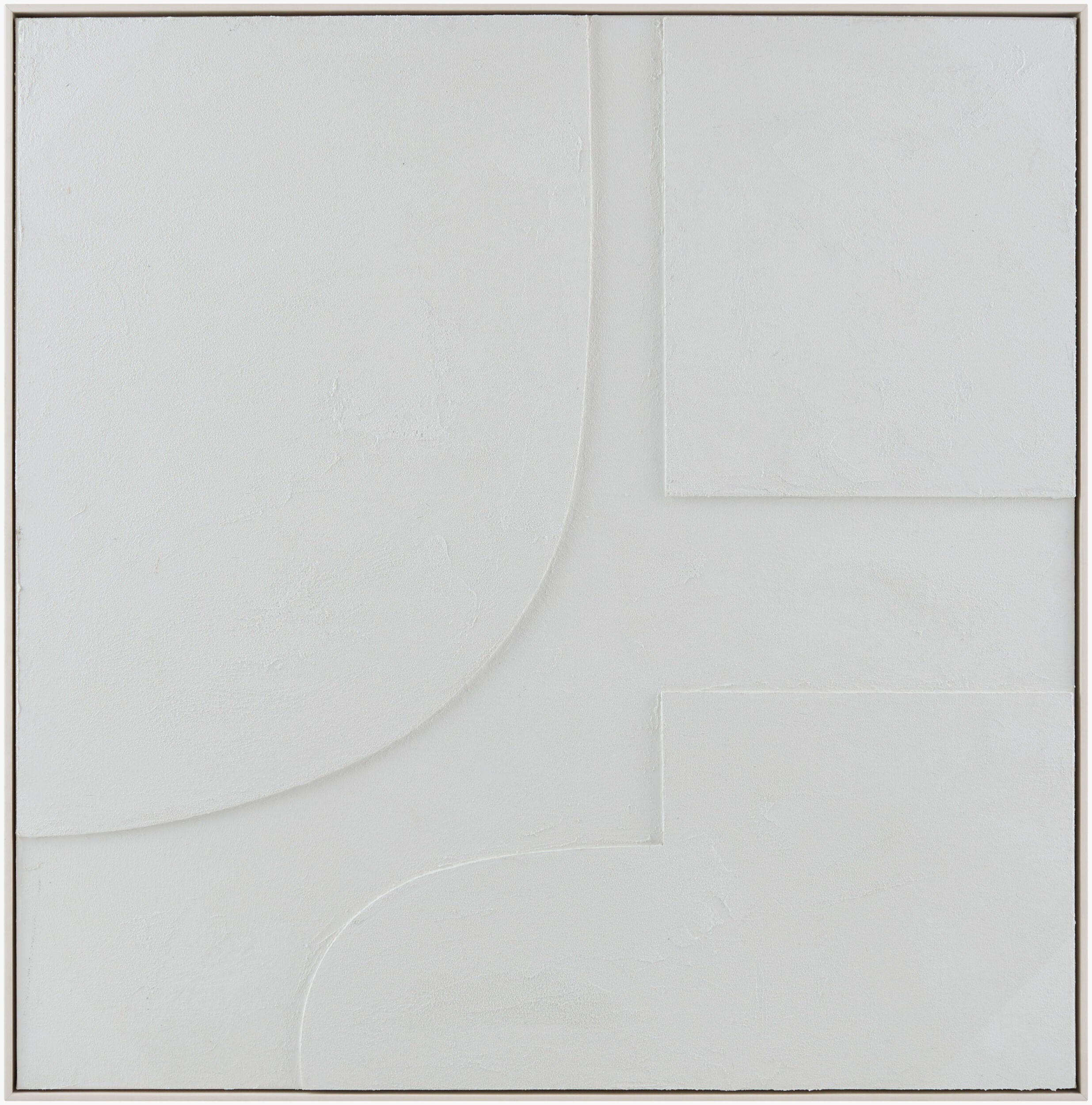 Concrete Framed Art — Brown/White
