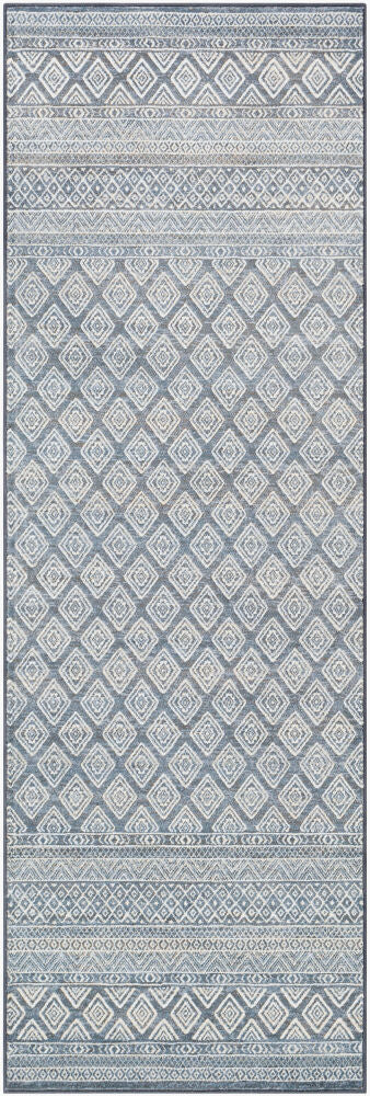 Contempo Machine Woven Rug — Blue/Charcoal
