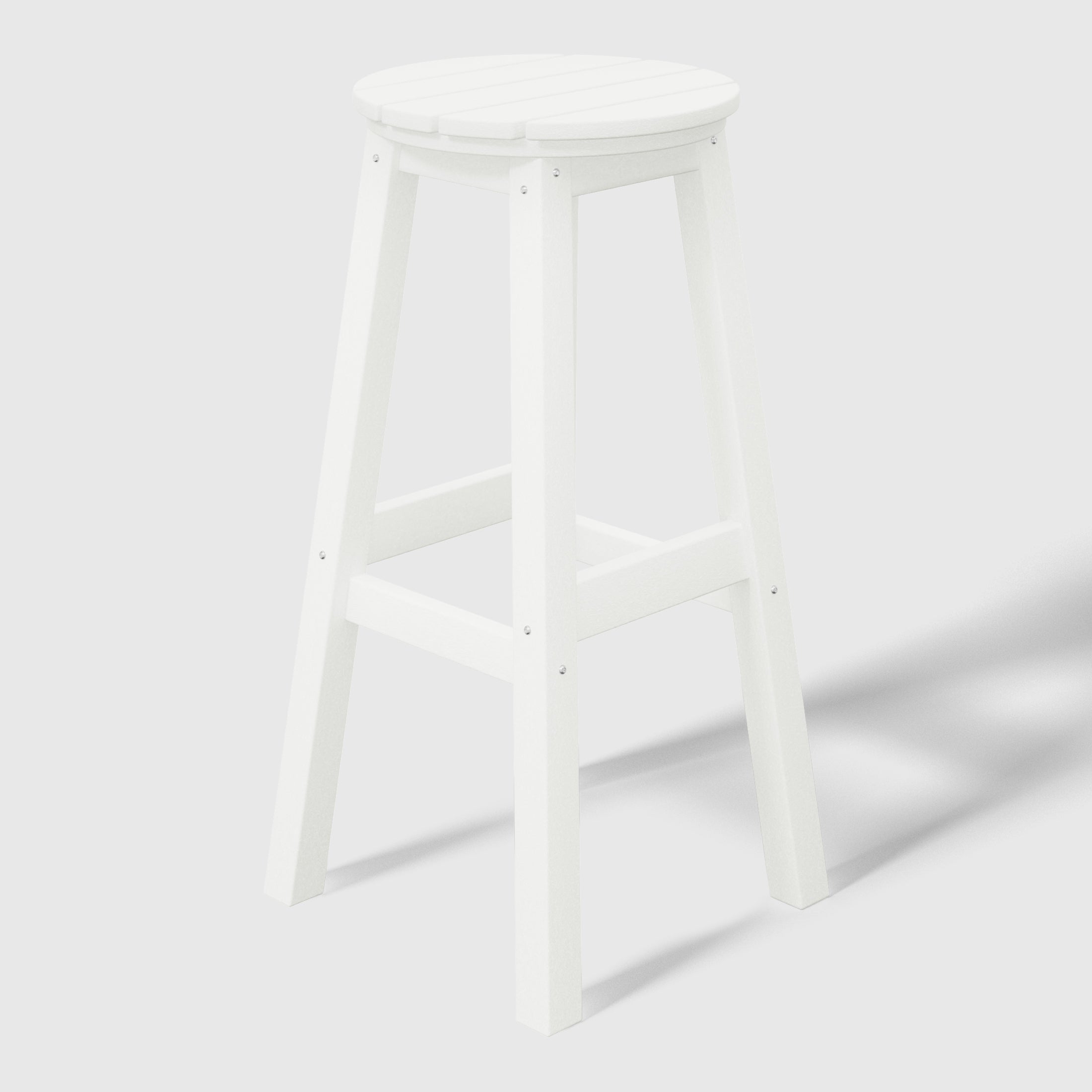 Stockholm All-Weather Outdoor Round Bar Stool (29" Height) White Seahawk Designs Patio Bar & Counter Stools