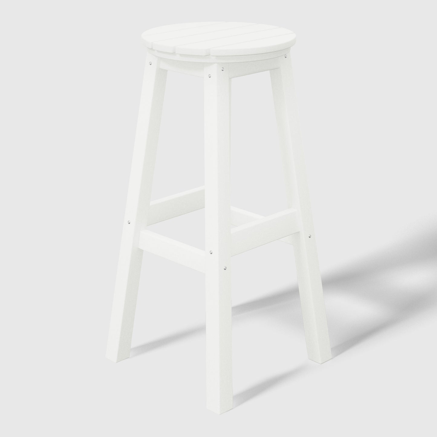 Stockholm All-Weather Outdoor Round Bar Stool (29" Height) White Seahawk Designs Patio Bar & Counter Stools