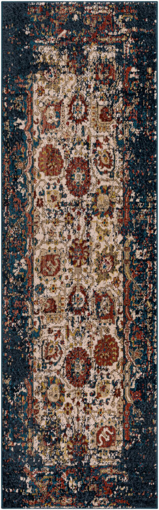 Crafty Machine Woven Rug — Blue/Burgandy