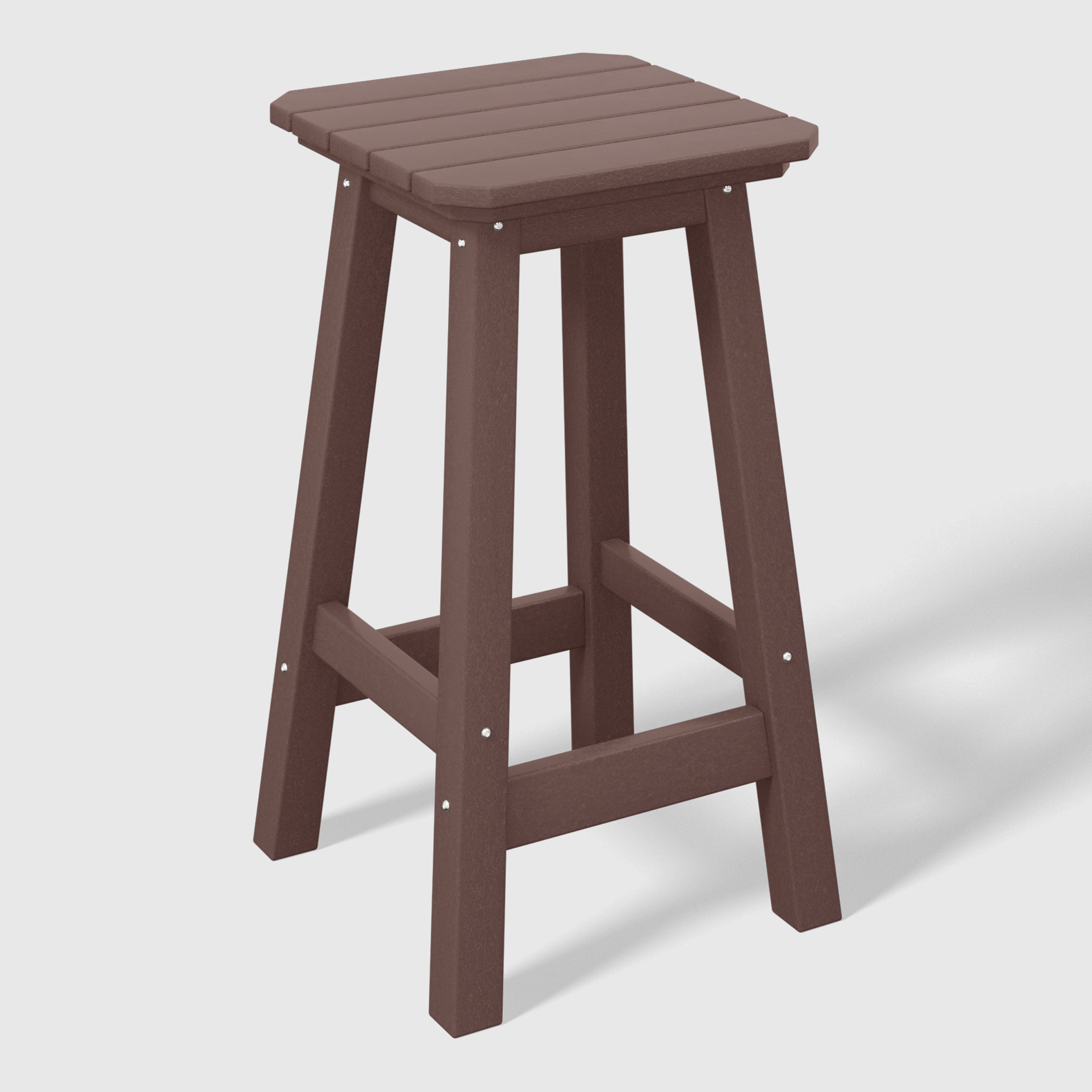 Stockholm All-Weather Outdoor Square Counter Stool (24" Seat Height) Dark Brown Seahawk Designs Patio Bar & Counter Stools