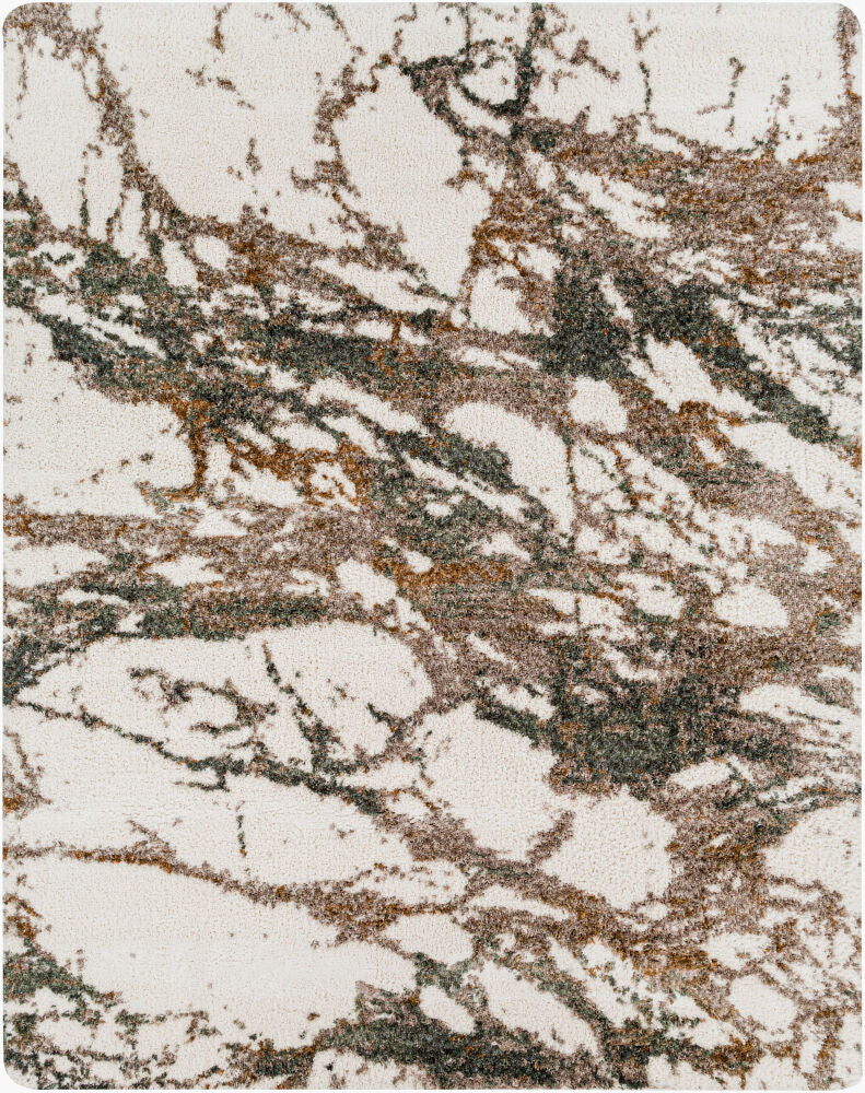 Celestial Shag Machine Woven Rug — Cream/Dark Brown