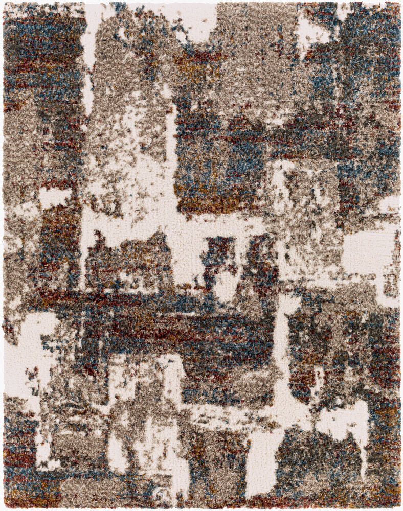 Celestial Shag Machine Woven Rug — Burgandy/Cream