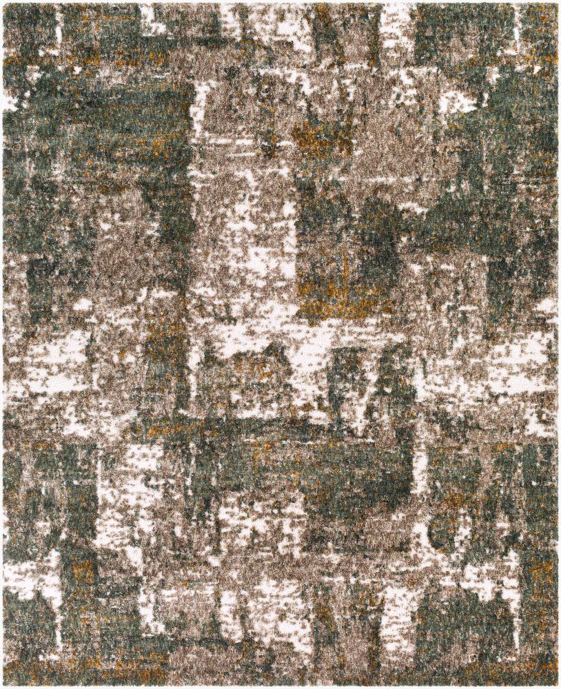 Celestial Shag Machine Woven Rug — Cream/Dark Brown