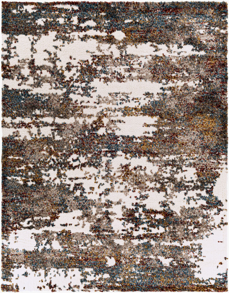 Celestial Shag Machine Woven Rug — Burgandy/Cream