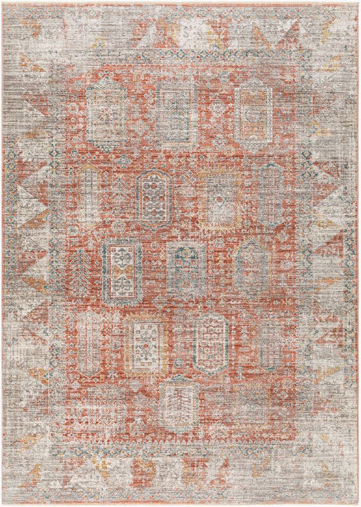 Carlisle Machine Woven Rug — Burnt Orange/Dark Blue