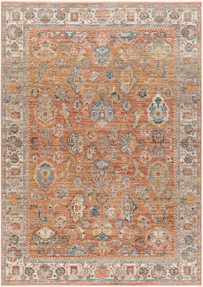 Carlisle Machine Woven Rug — Burnt Orange/Dark Blue