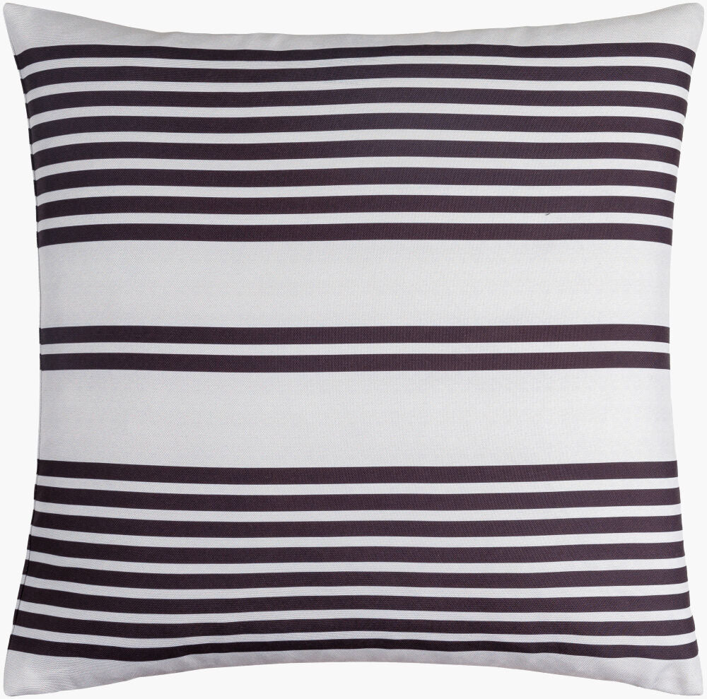 Classic Stripe Accent Pillow — Black/Off-White